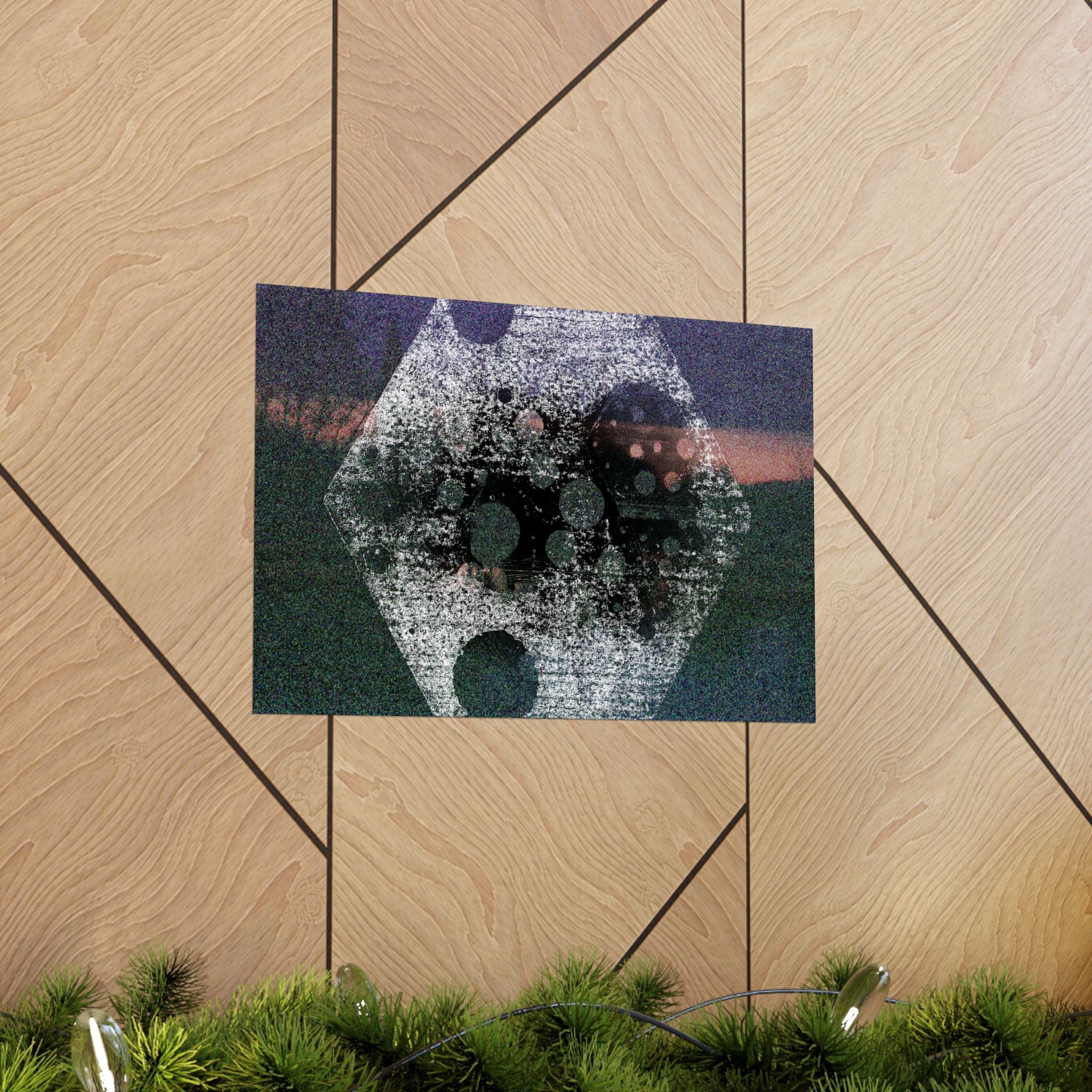 Abstract Hexagon Matte Poster — Grainy Nightscape Wall Art