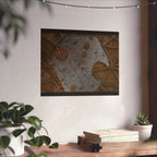 Matte horizontale poster — Horizontale kunst met metalen textuur van een kathedraalplafond 