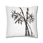 Bamboo Ink-Brush Square Pillowcase — Minimal Asian-Inspired Decorative Pillow Cover