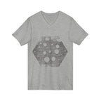 Hex Moon Graphic Tee Design Hex11 — Distressed Space Cheese Vintage Astronomy V-Neck T-Shirt