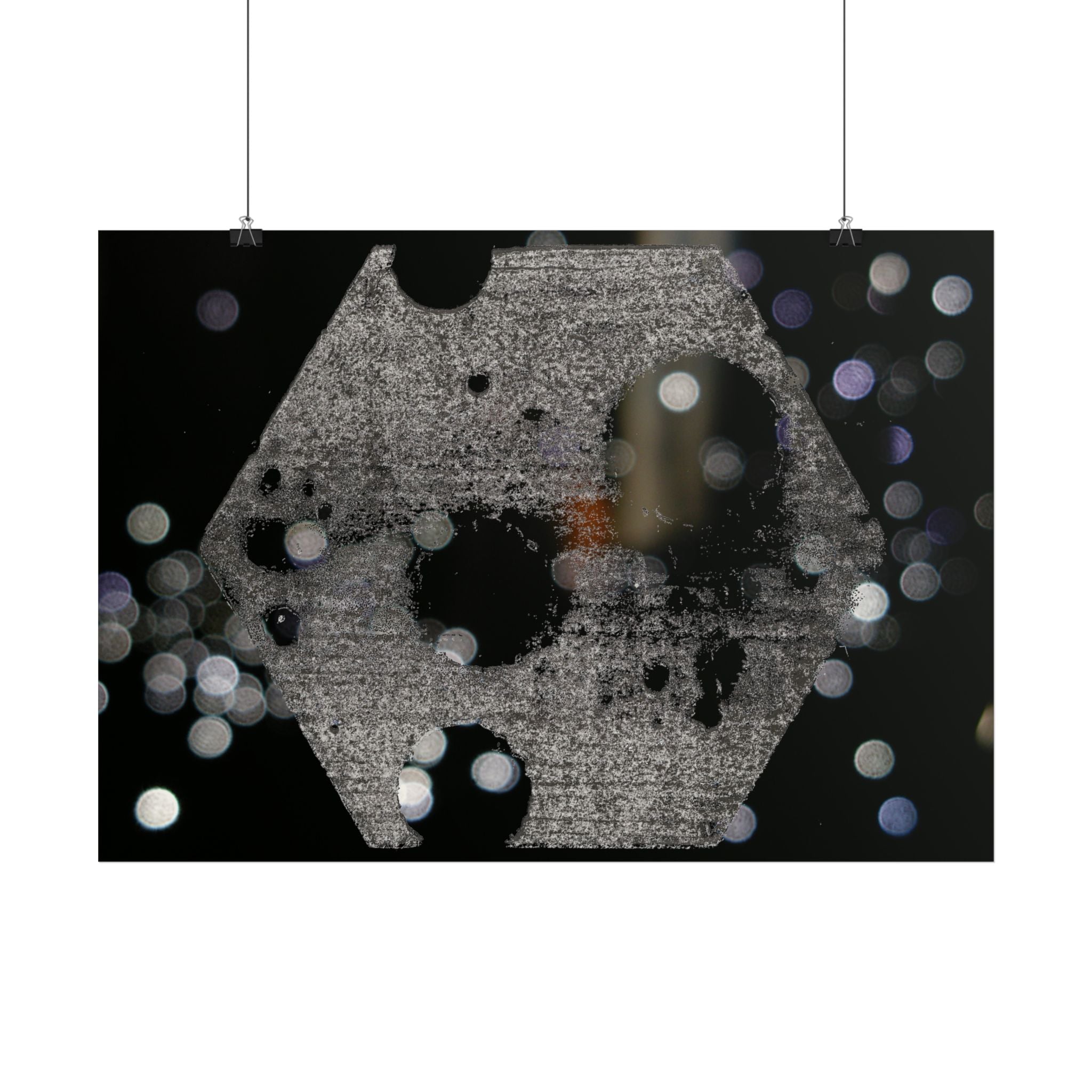 Nachtlampjes Abstracte Zeshoek Bokeh Poster 