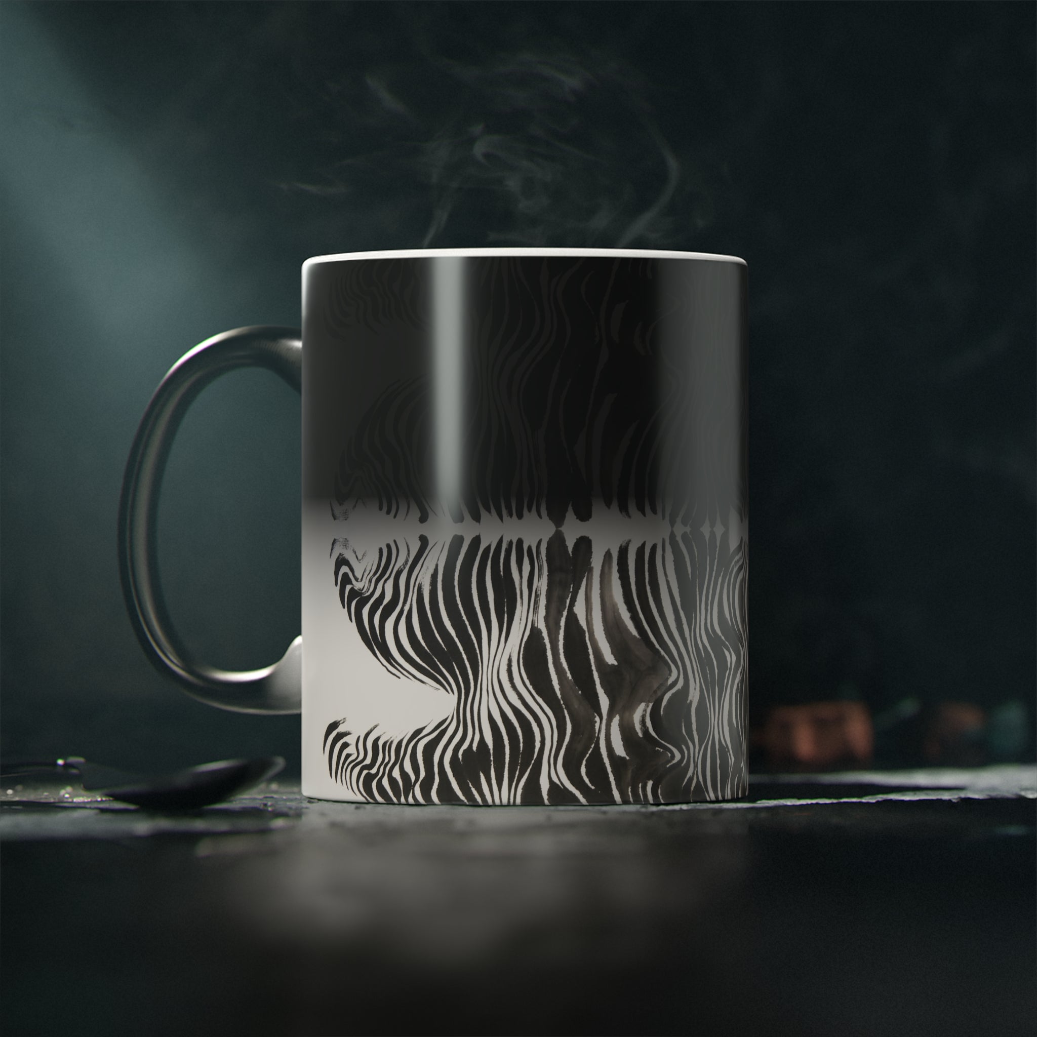 Magische Mok — Groene Maan Boom Silhouet Kleurveranderende Koffiemok 