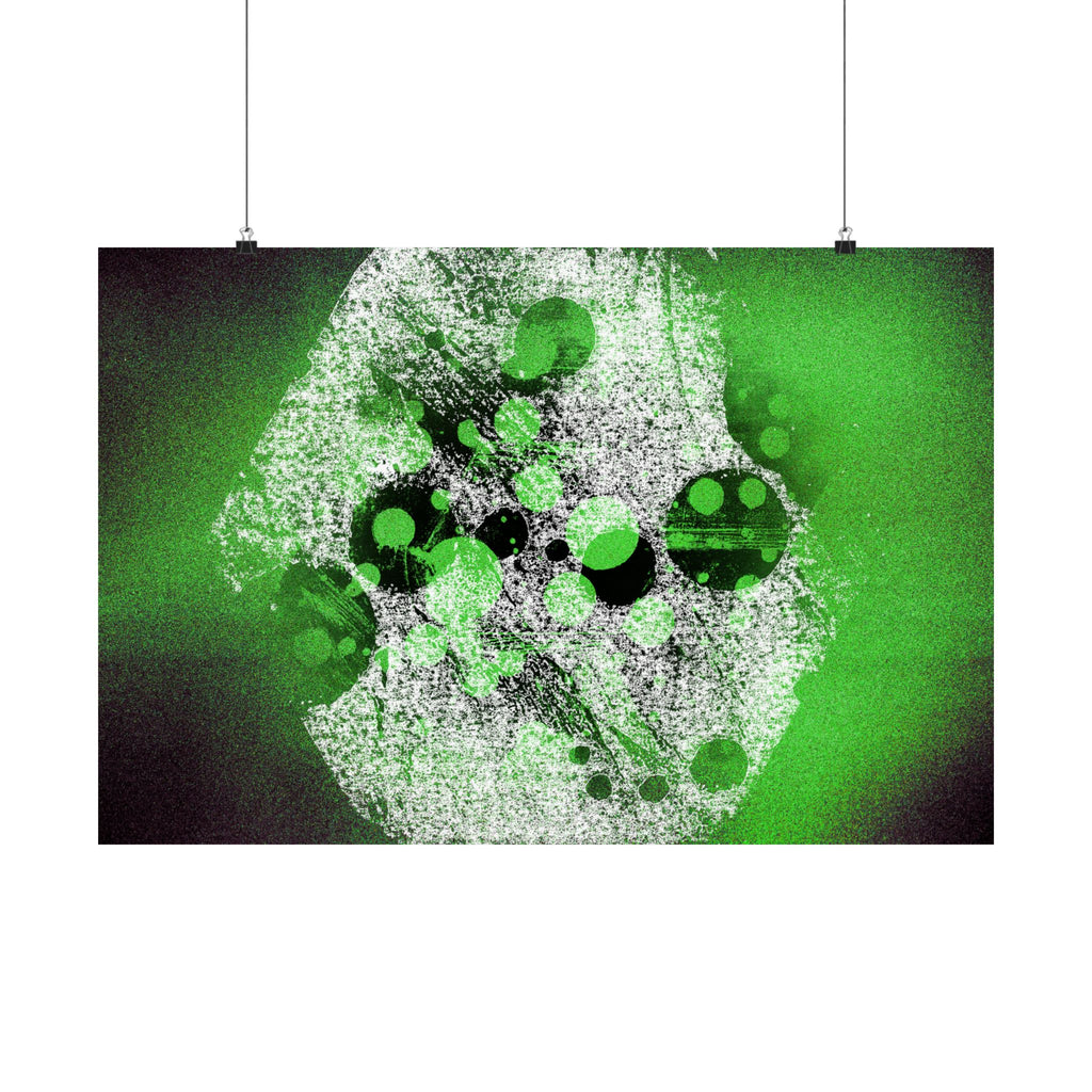 Abstract Neon Green Art Poster — Matte Horizontal Wall Print
