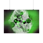 Abstract Neon Green Art Poster — Matte Horizontal Wall Print