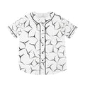 Abstract Black & White Cracked Pattern Baseball Jersey