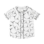 Abstract Black & White Cracked Pattern Baseball Jersey