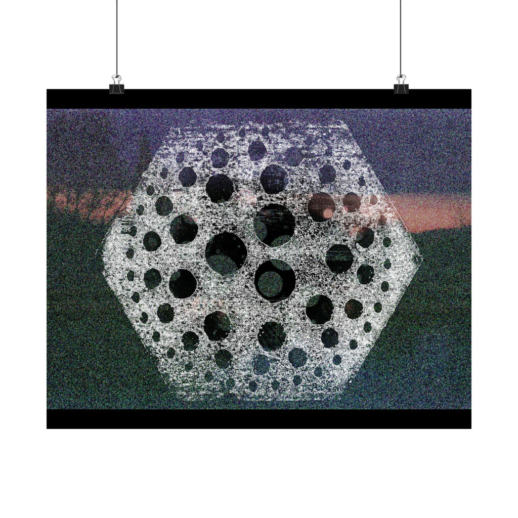 Abstract Geometric Moon Poster — Matte Horizontal Art Print