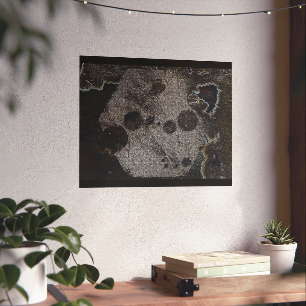 Abstracte grunge matte poster — Donkere textuur horizontale muurdecoratie 