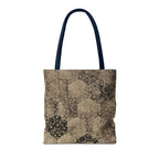Vintage Hexagon Pattern Tote Bag – Sepia Geometric All-Over Print