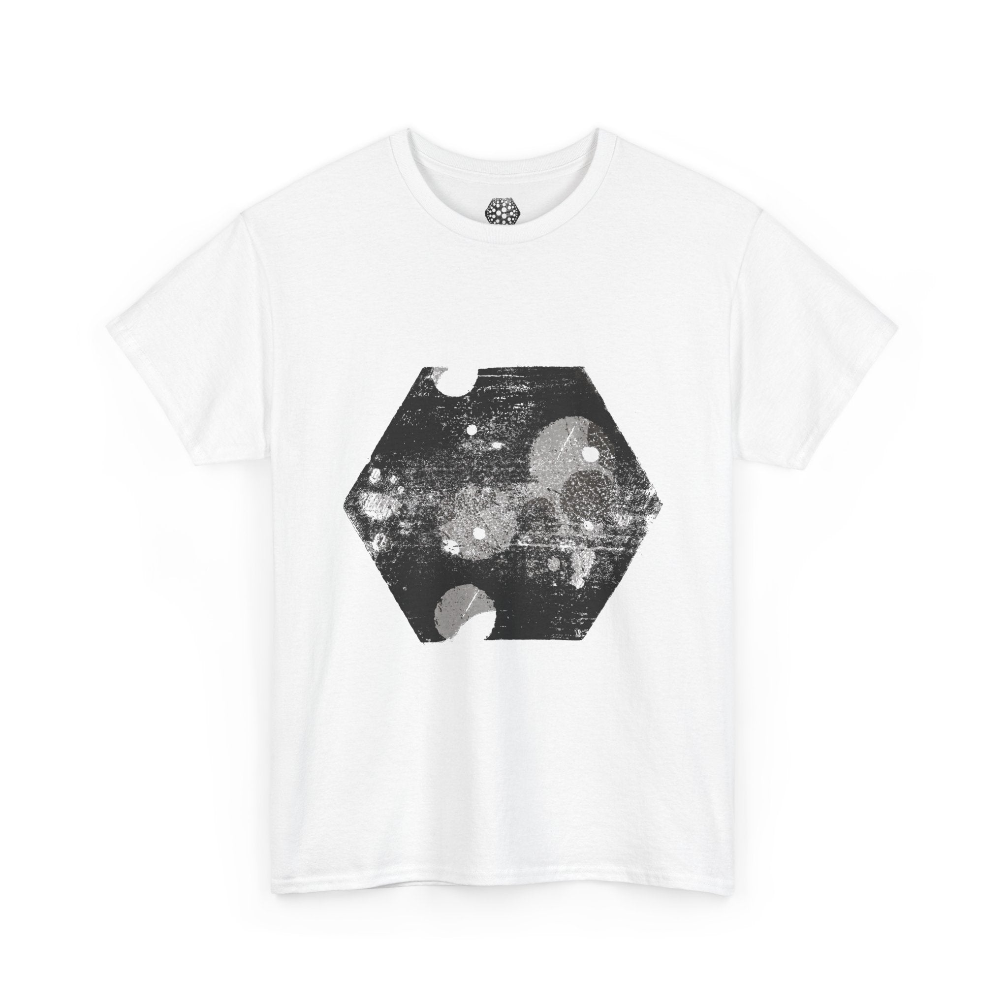 Hex Moon Graphic Tee — Distressed Space Cheese Vintage Astronomy T-Shirt