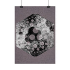 Abstracte zeshoekige kunstposter — Verticale print met grunge-textuur 