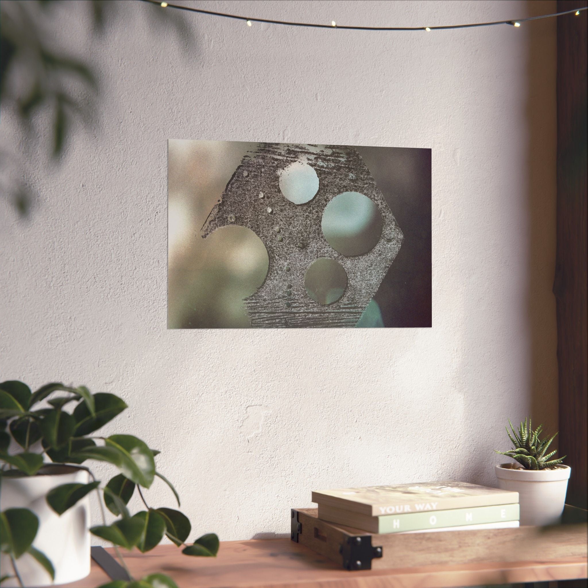 Abstracte geometrische textuur poster, matte horizontale poster | Moderne muurdecoratie 