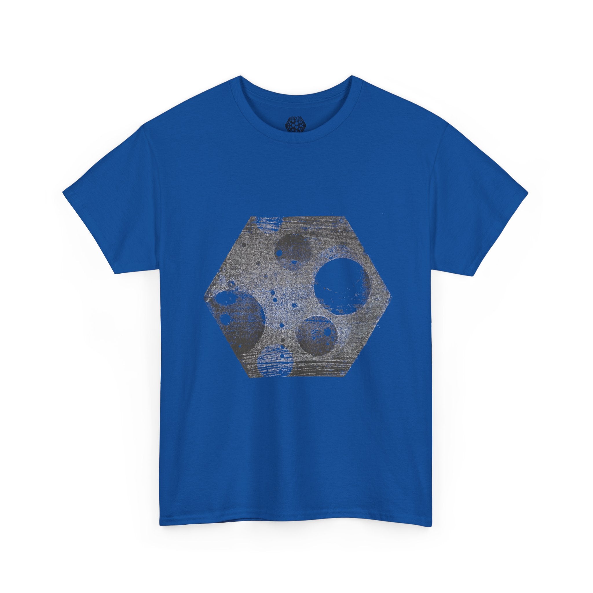 Hexagon Circles Graphic Tee — Digital Manual Print Art