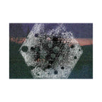 Abstract Cosmic Hex Matte Poster — Surreal Grainy Space Art Horizontal Print