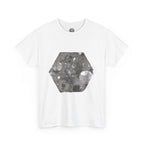 Hexagon Circles Graphic Tee — Digital Manual Print Art