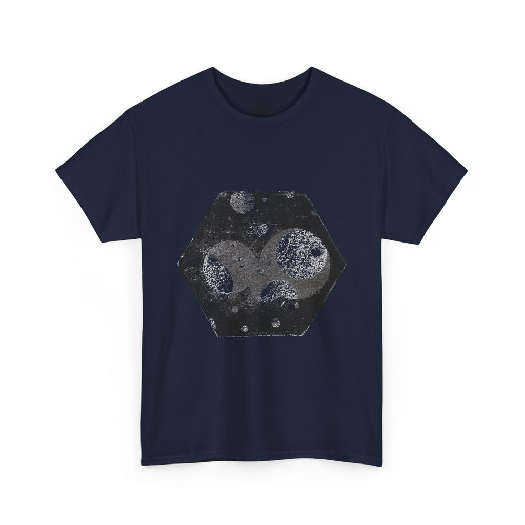 Hex Moon Graphic Tee Design Hex19 — Distressed Space Cheese Vintage Astronomy T-Shirt