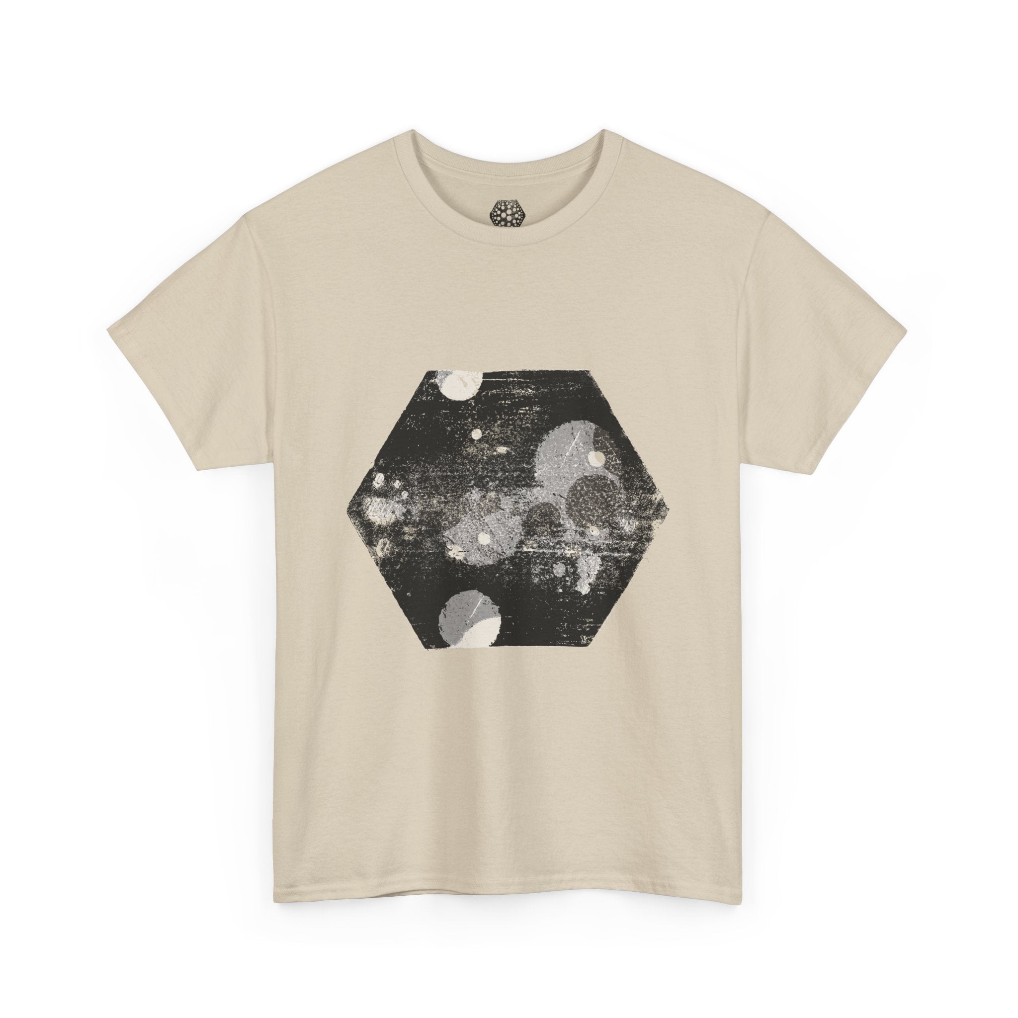 Hex Moon Graphic Tee — Distressed Space Cheese Vintage Astronomy T-Shirt