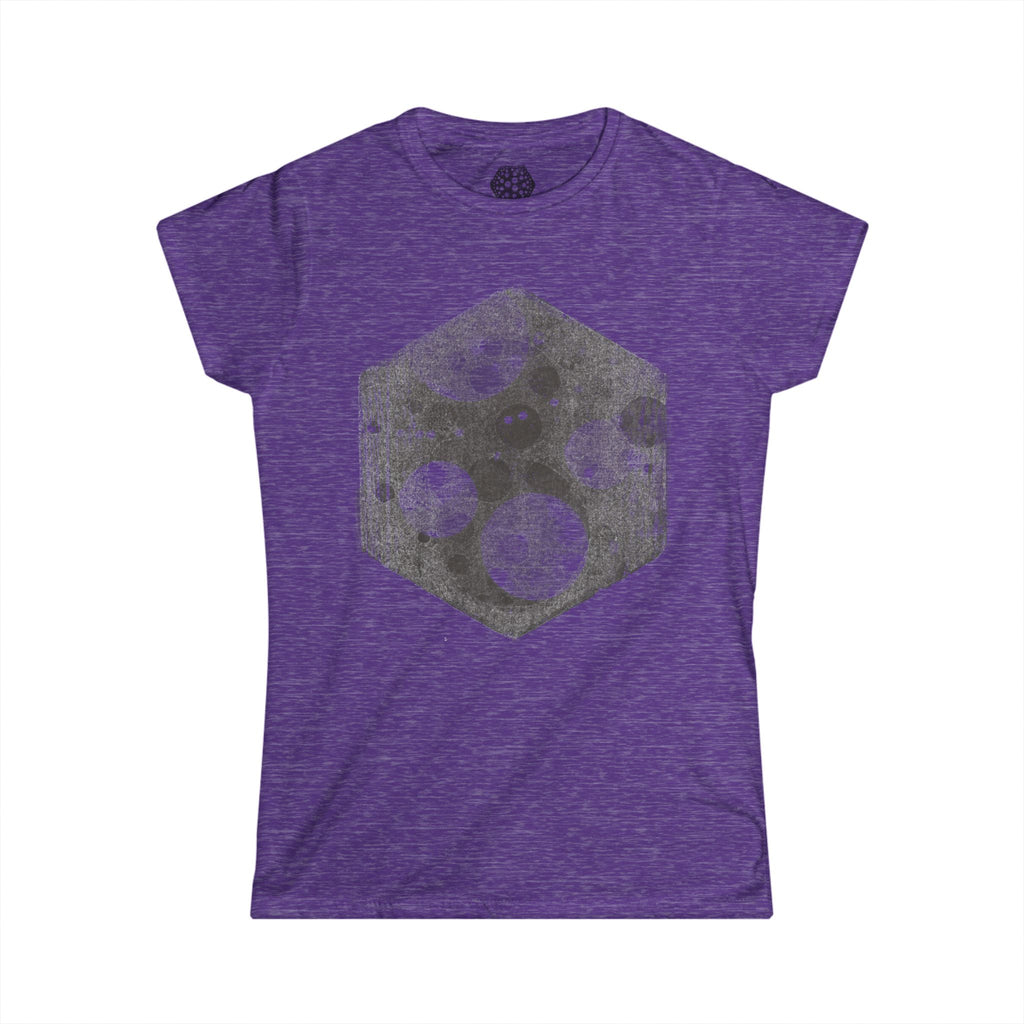 Women's Tee — Vintage Space Hexagon Moon Graphic
