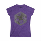 Women's Tee — Vintage Space Hexagon Moon Graphic