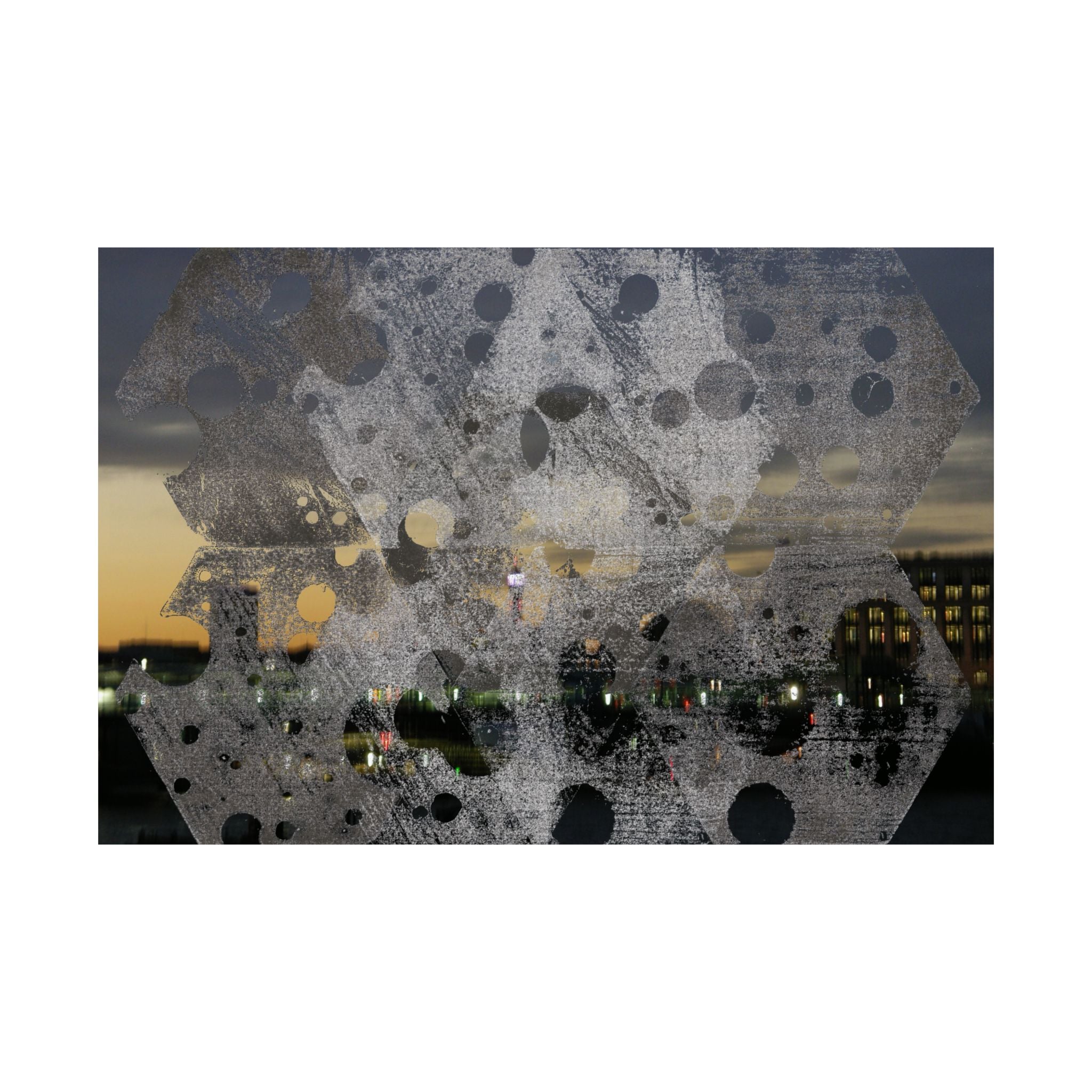 Abstract Urban Nightscape Poster — Matte Horizontal Art Print