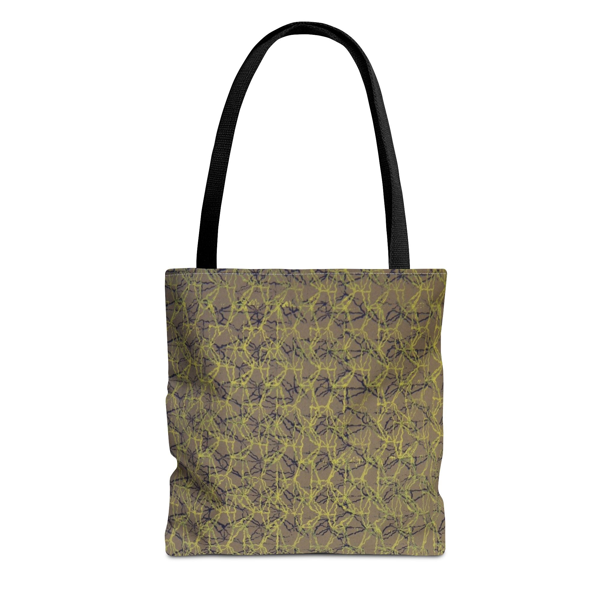Abstract Olive Mosaic Tote Bag — All-Over-Print Reusable Shopper