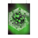 Abstract Green Hexagon Poster — Vertical Wall Art