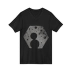 Hex Moon Graphic Tee Design Hex02 — Distressed Space Cheese Vintage Astronomy V-Neck T-Shirt