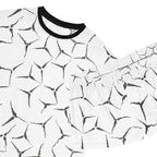 Women's Short Pajama Set — Minimal Black Crackle All-Over Print Sleepwear