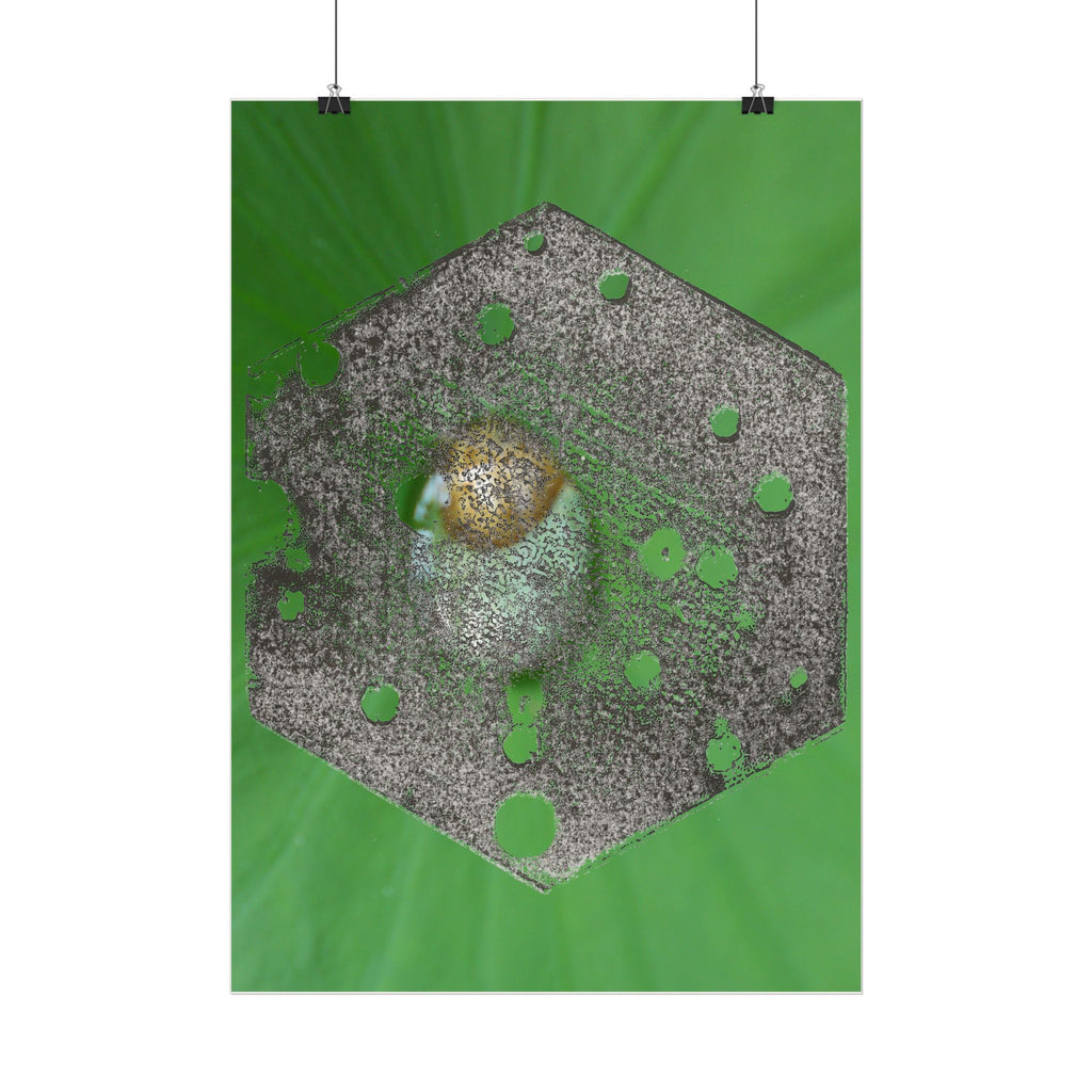 Hexagon Moss Orb Poster | Vertical Botanical Wall Art