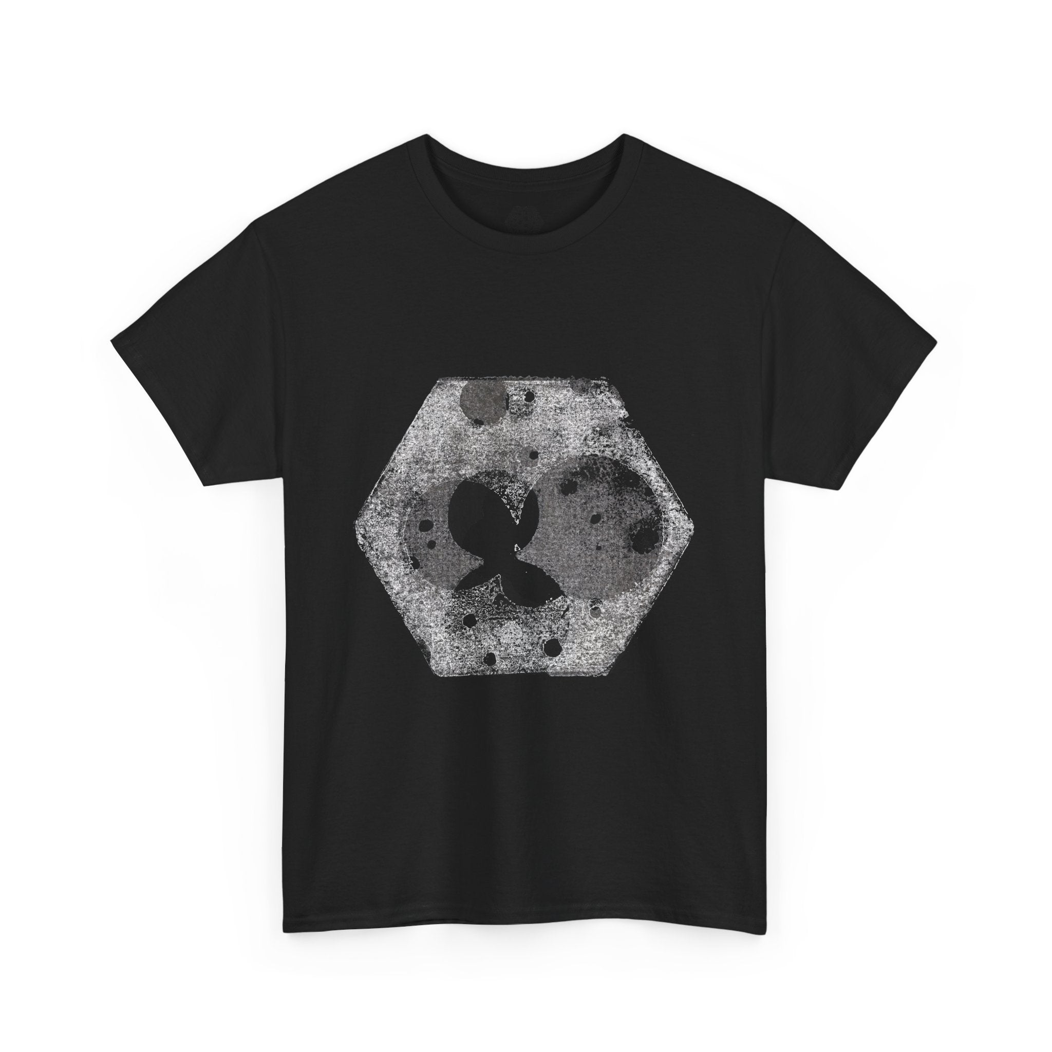 Hex Moon Graphic Tee — Distressed Space Cheese Vintage Astronomy T-Shirt