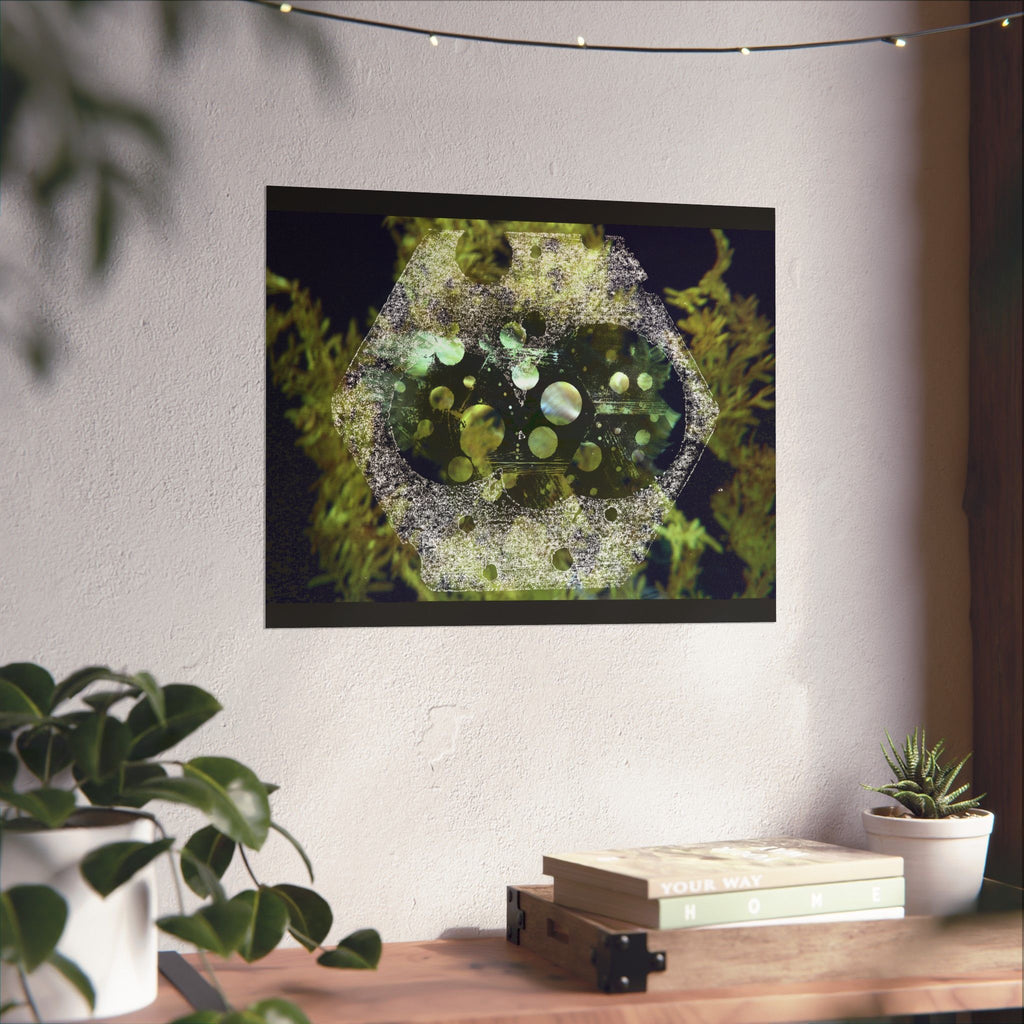 Abstract Green Bubbles Matte Poster — Horizontal Nature-Inspired Wall Art