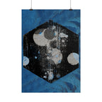 Abstracte kosmische zeshoek poster — Verticale muurdecoratie 