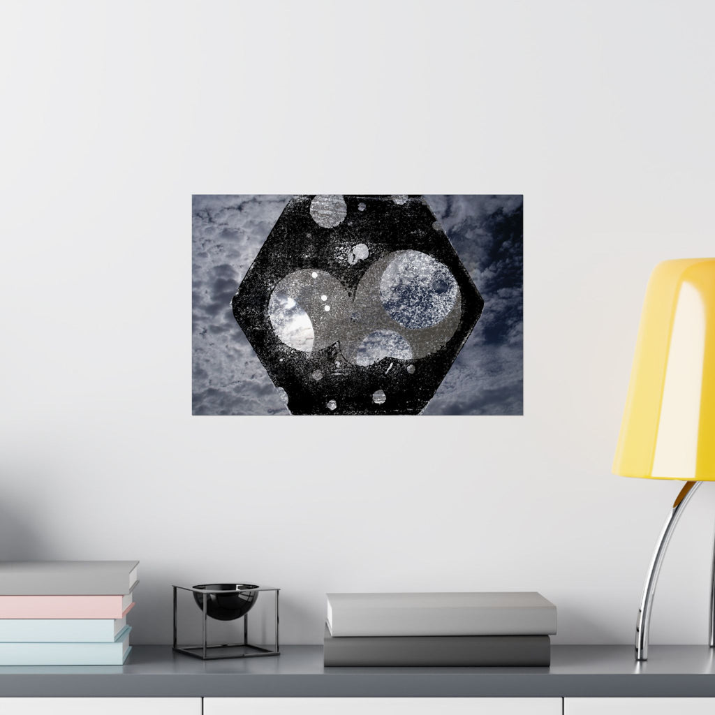 Abstract Celestial Hex Matte Poster — Moody Space Wall Art