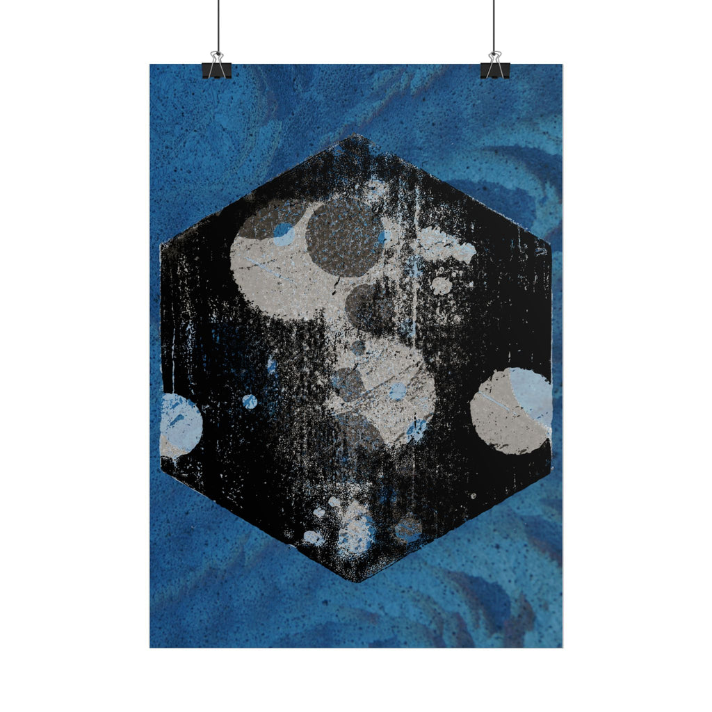 Abstracte kosmische zeshoek poster — Verticale muurdecoratie 