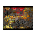 Abstracte matte poster met honingraatpatroon — Geometrische kunst in warme goud- en roesttinten 