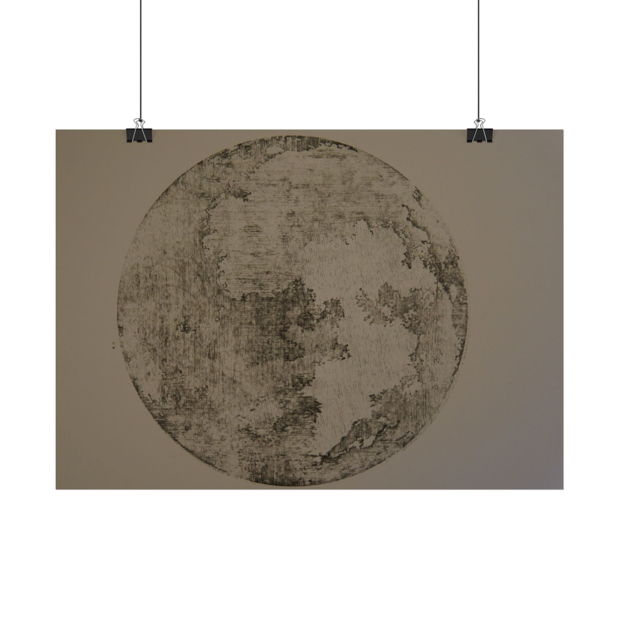 Vintage maankaartposter — Muurdecoratie met verweerde maanprint 