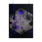 Abstracte kosmische hexposter — Verticale kunstprint (paars en zwart) 