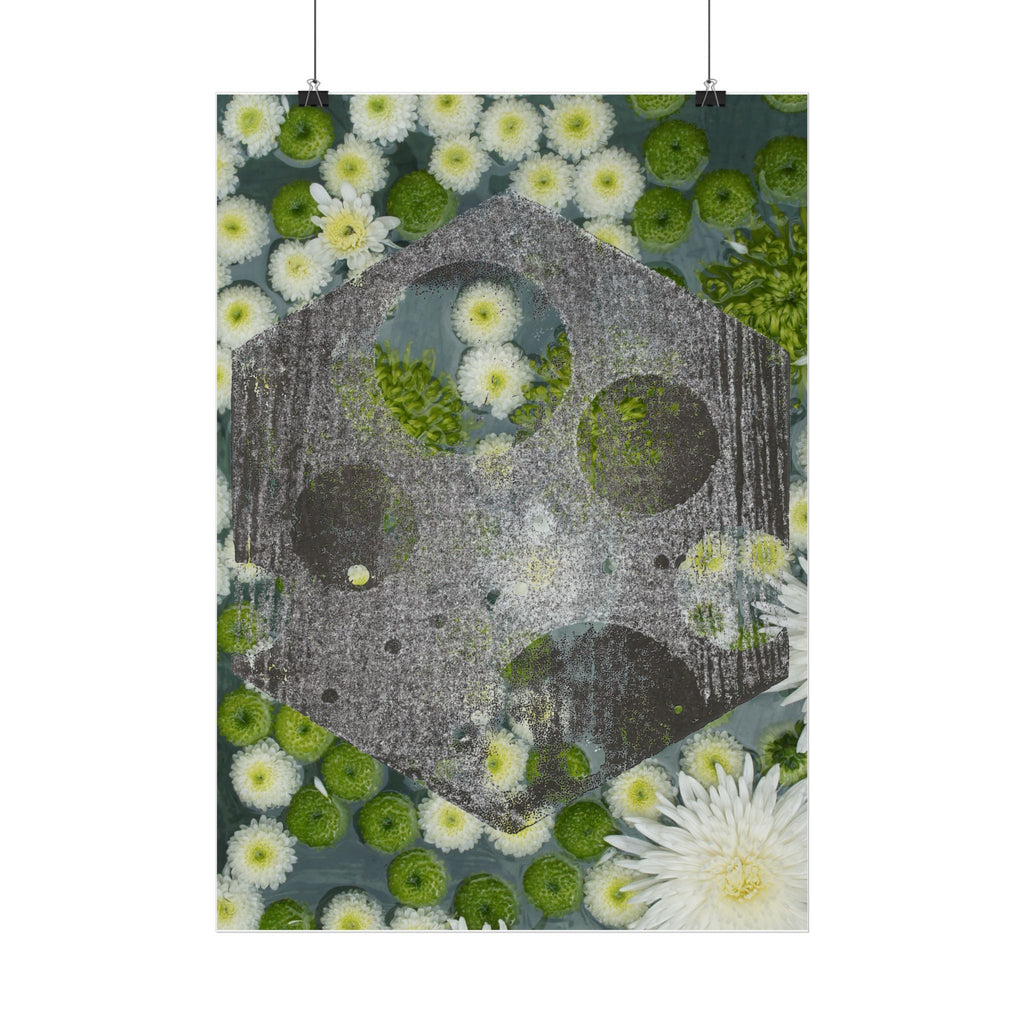 Abstracte bloemenposter — Botanische abstracte kunstprint (verticaal) 