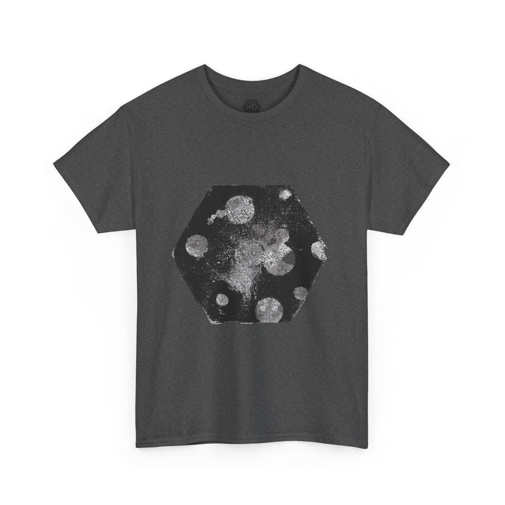 Hex Moon Graphic Tee — Distressed Space Cheese Vintage Astronomy T-Shirt