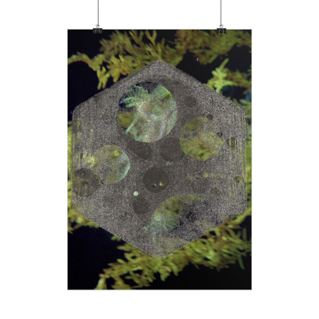 Abstract Hexagon Galaxy Poster — Vertical Art Print