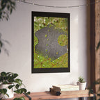 Abstract Geometric Hexagon Poster Matte Vertical | Green Leaf Texture
