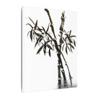 Canvasprint met bamboe-inkt en matte afwerking — Minimalistische Aziatische penseelkunst wanddecoratie 
