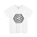 Hexagon Circles Graphic Tee — Digital Manual Print Art