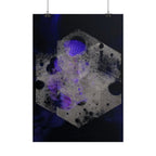 Abstracte kosmische hexposter — Verticale kunstprint (paars en zwart) 