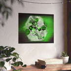 Abstract Neon Green Art Poster — Matte Horizontal Wall Print