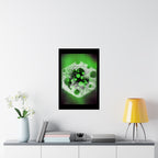 Abstract Green Nebula Matte Poster — Geometric Celestial Wall Art