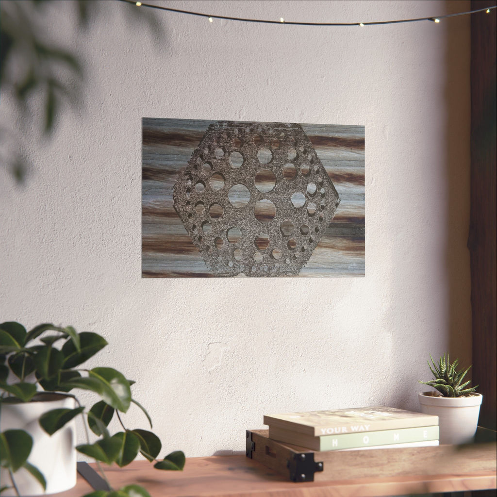 Rustic Honeycomb Poster Matte Vertical Poster | Hexagon Wall Art, Barn Wood Texture