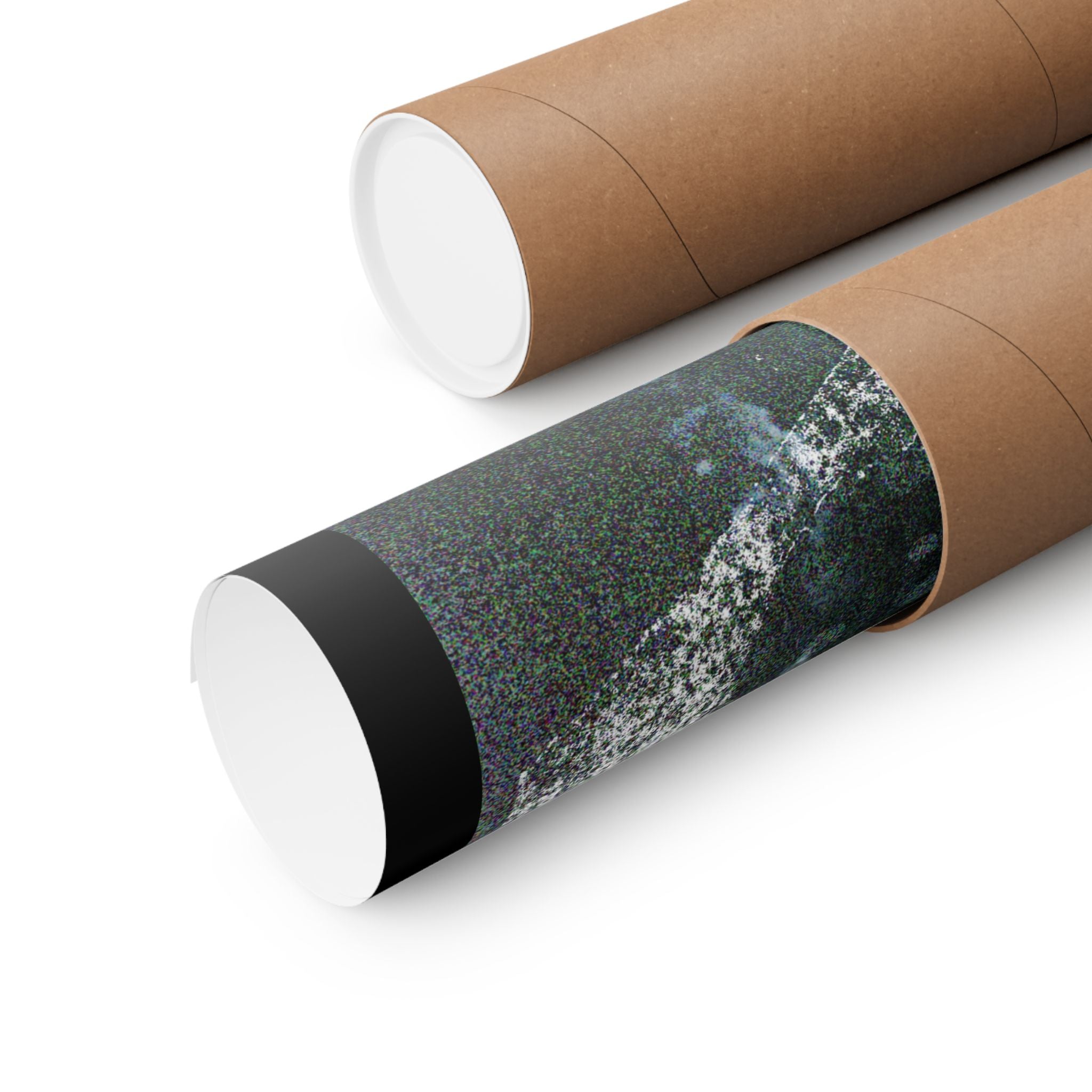 Abstracte zeshoekige maan kunstposter — Matte verticale wandprint 