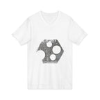 Hex Moon Graphic Tee Design Hex01 — Distressed Space Cheese Vintage Astronomy V-Neck T-Shirt
