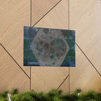 Abstract Moon Hex Matte Poster — Geometric Lunar Wall Art (Horizontal)